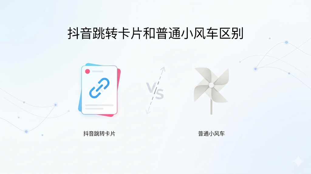 抖音跳转卡片和普通小风车区别