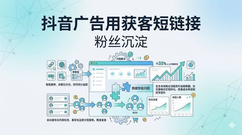 抖音广告用获客短链接，粉丝沉淀