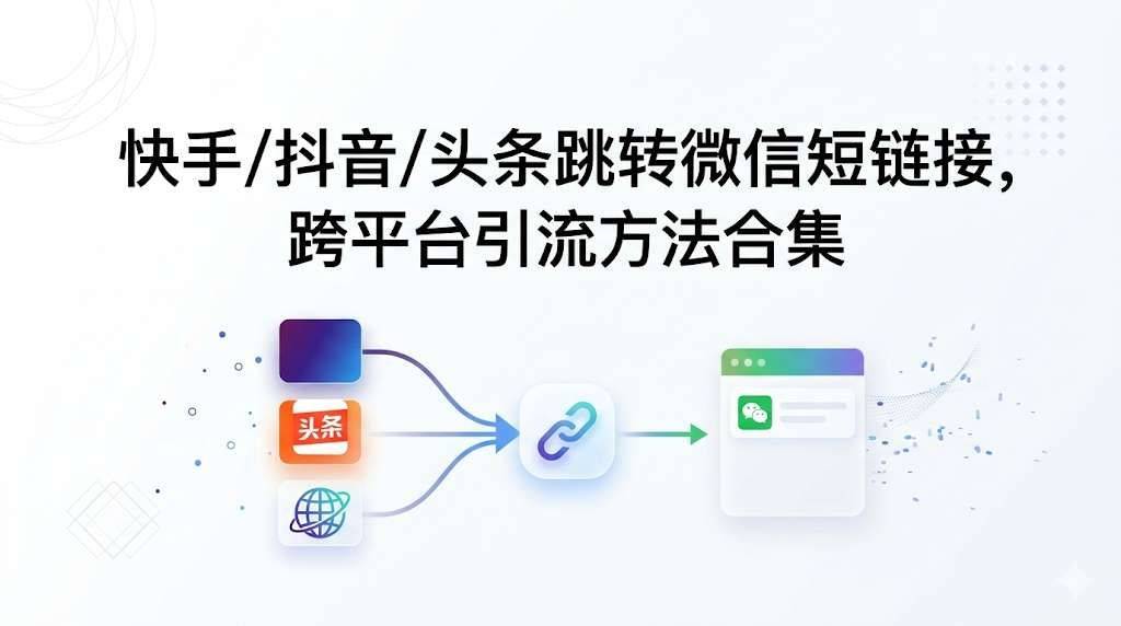 快手/抖音/头条跳转微信短链接，跨平台引流方法合集
