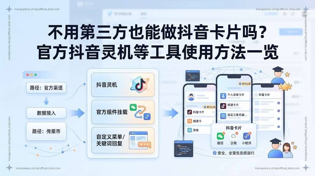 不用第三方也能做抖音卡片吗?官方抖音灵机等工具使用方法一览