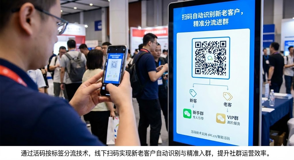 扫码自动识别新老客户？活码按标签分流进群，这招绝了