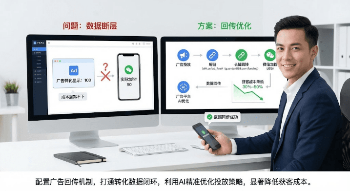 如何用广告回传优化加粉成本？