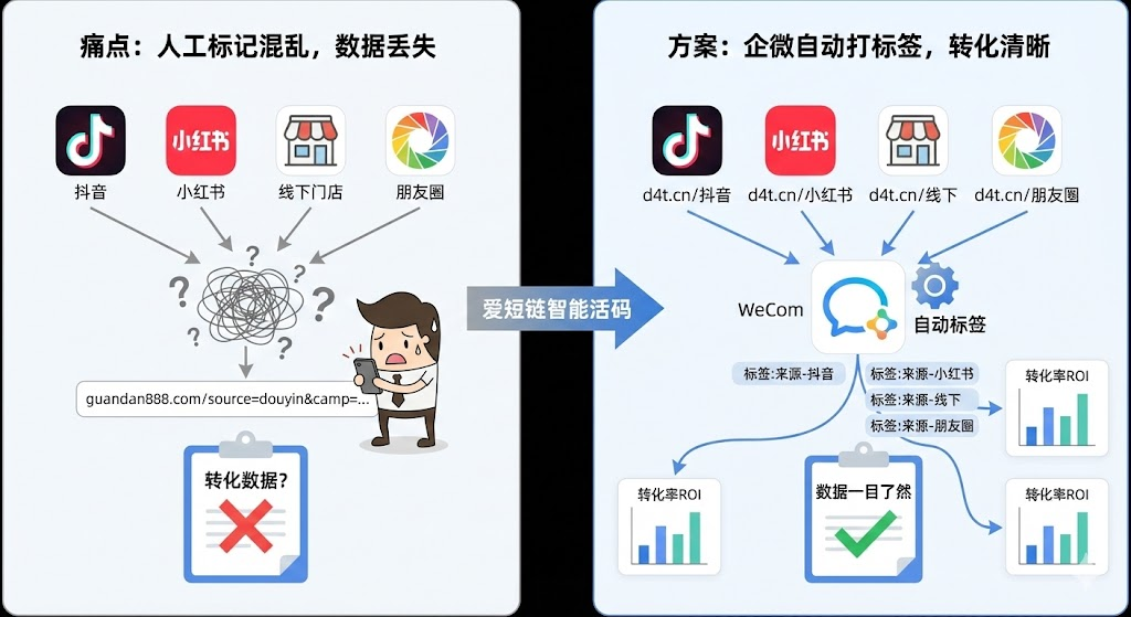 自动为不同渠道客户打标签，这招让转化数据一目了然