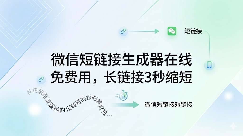 微信短链接生成器在线免费用，长链接3秒缩短